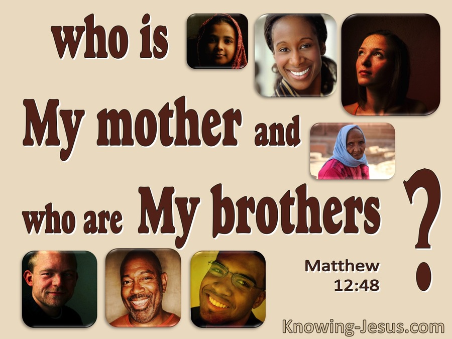 Matthew 12:48  Who Is My Mother And My Bretheren (brown)